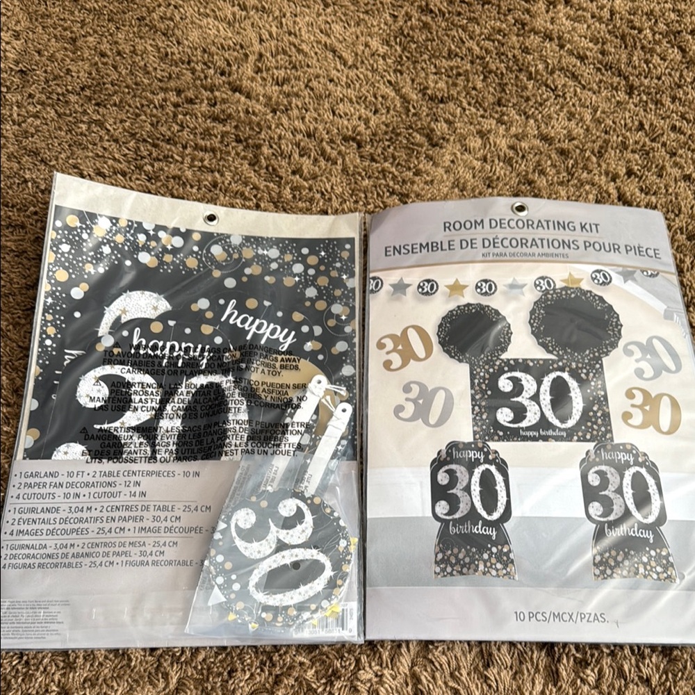 Black and Gold Party Decorations for Milestone Celebrations 2 full sets